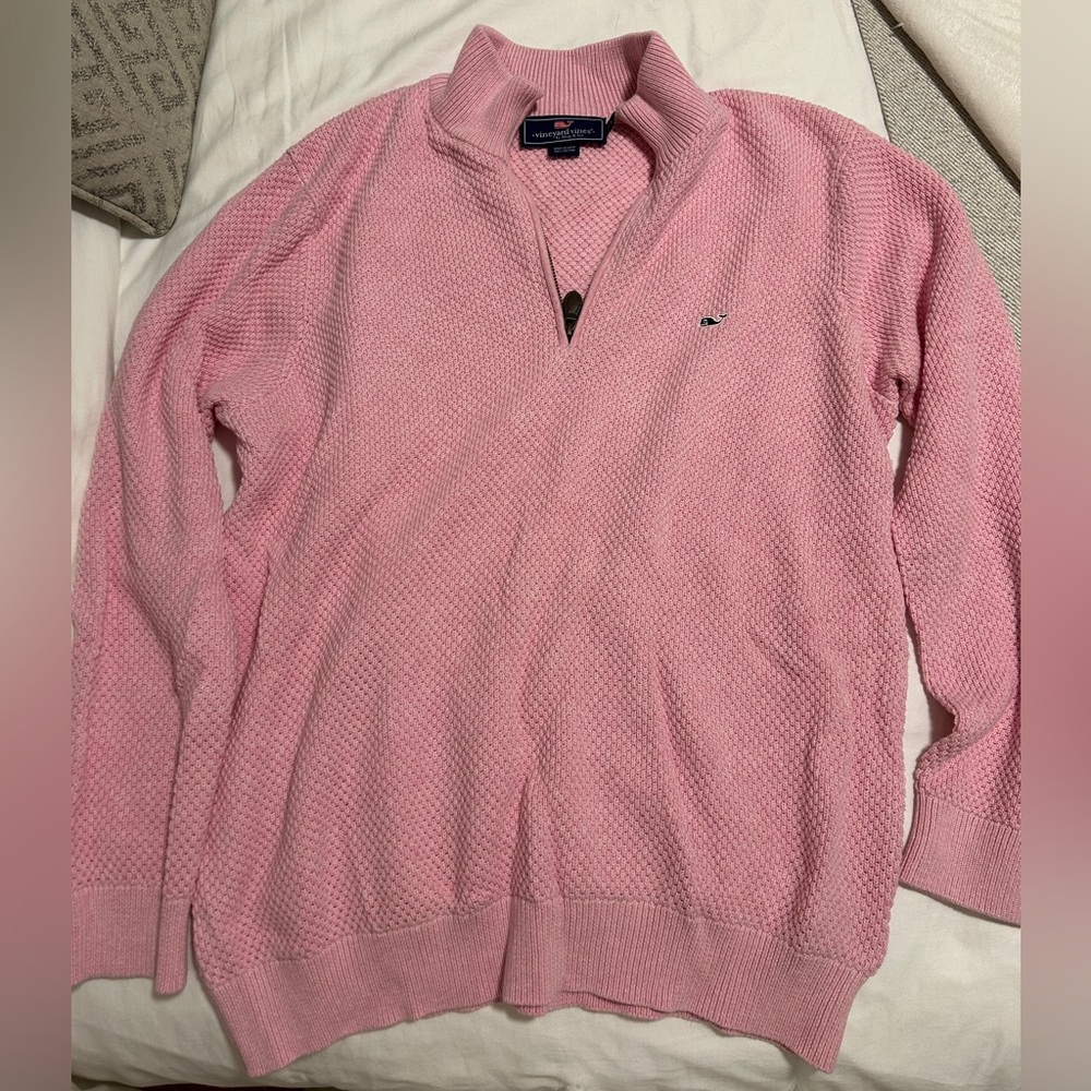 Vineyard Vines waffle quarter zip sweater